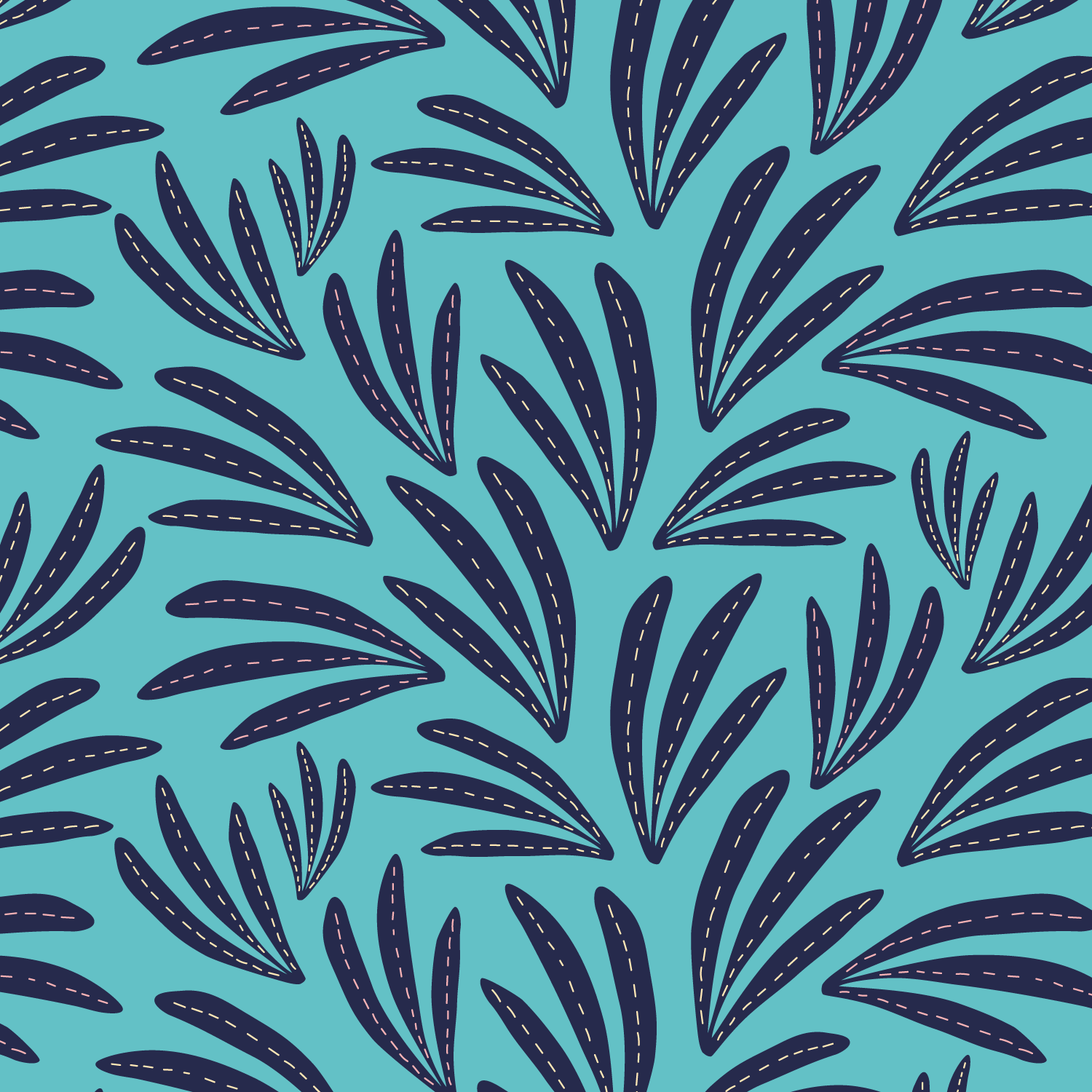 christine-eberhardt-pattern-botanical-palmtree-leaves-turquoise